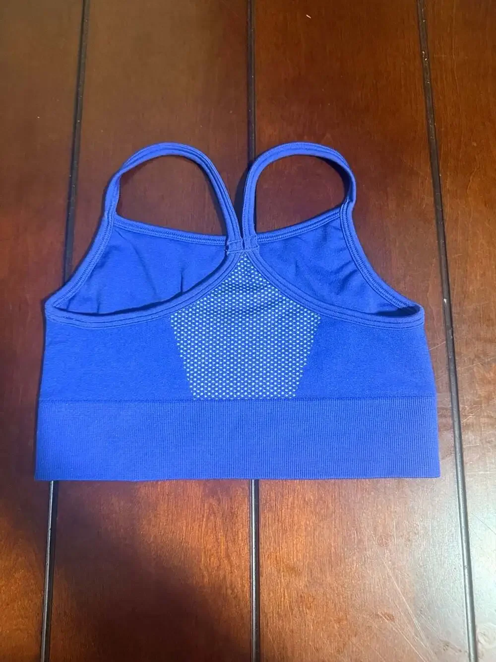 Nike Dri-FIT Seamless Racerback Sports Bra in Royal Blue